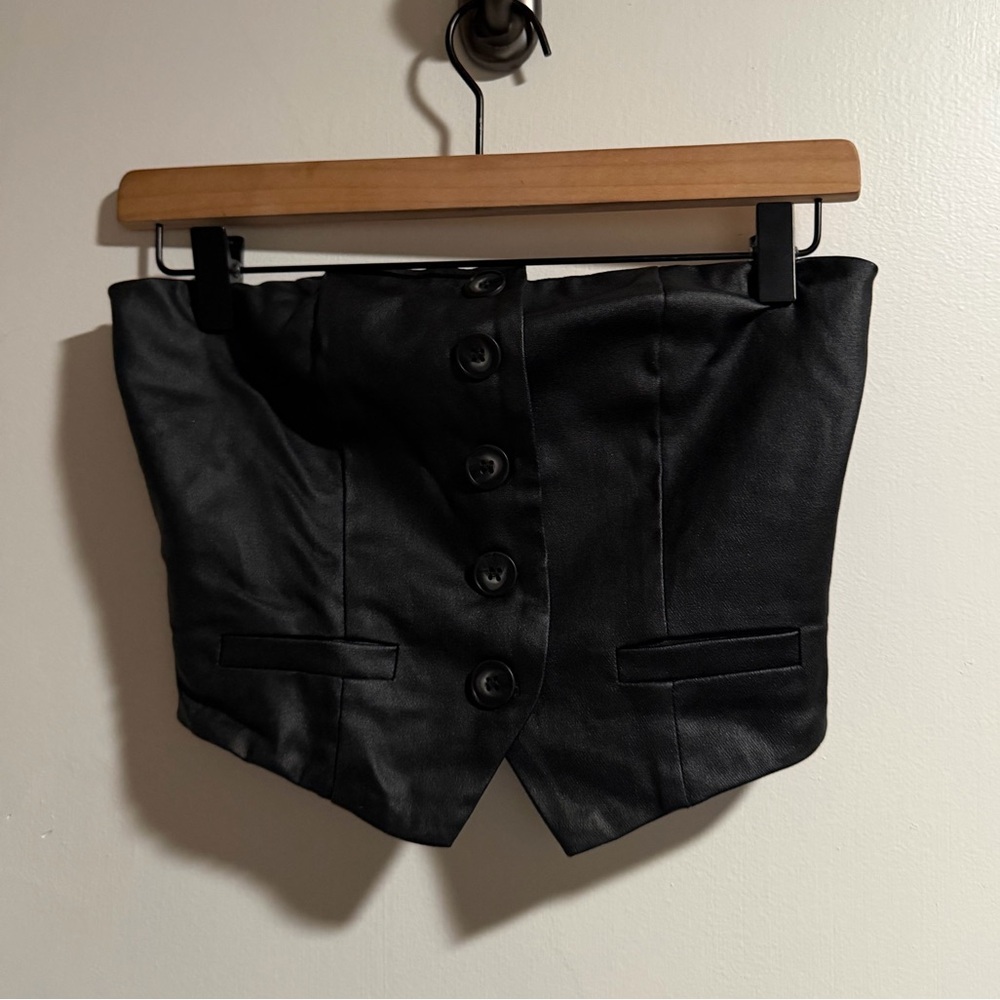 Black Button-Up Corset Top